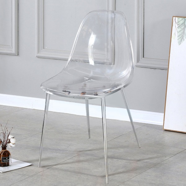 클린체어 카페 플라스틱 철제 디자인 투명 인테리어의자