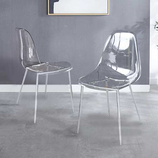 클린체어 1+1 카페 플라스틱 철제 디자인 투명 인테리어의자